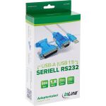 InLine USB zu Seriell Adapterkabel, USB Stecker A an 9pol Stecker, mit Adapter