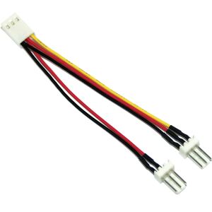InLine Lüfter Adapterkabel, 3pol Molex BU an 2x 3pol Molex ST