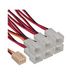 InLine Lüfter Adapterkabel, 3pol Molex Buchse an 6x 3pol Molex Stecker