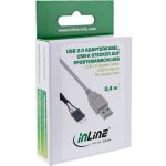 InLine USB 2.0 Adapterkabel, Stecker A auf Pfostenanschluss, 0,40m
