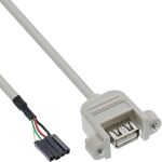 InLine USB 2.0 Anschlusskabel, Einbaubuchse A auf Pfostenanschluss, 0,60m