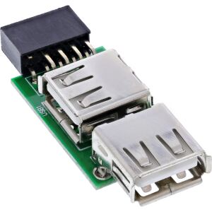 InLine USB 2.0 Adapter, 2x Buchse A auf Pfostenanschluss
