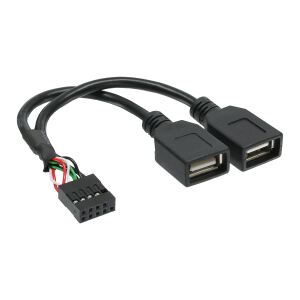 InLine USB 2.0 Adapterkabel, intern, 2x USB A Buchse, 0,2 m
