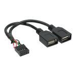 InLine USB 2.0 Adapterkabel, intern, 2x USB A Buchse, 0,2 m
