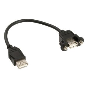InLine USB 2.0 Adapterkabel, Buchse A auf Einbaubuchse A, 0,20m