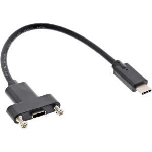 InLine USB 3.2 Gen.2 Adapterkabel, Stecker C auf Einbaubuchse C, 0,20m