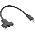 InLine USB 3.2 Gen.2 Adapterkabel, Stecker C auf Einbaubuchse C, 0,20m