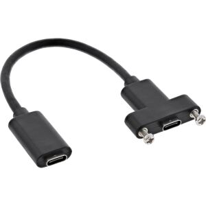 InLine USB 3.2 Gen.2 Adapterkabel, Buchse C auf Einbaubuchse C, 0,20m