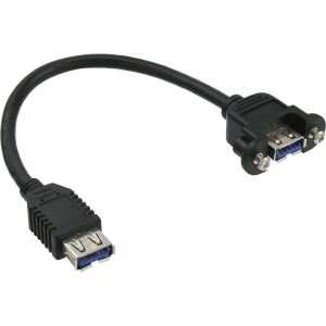 InLine USB 3.0 Adapterkabel, Buchse A auf Einbaubuchse A, 0,20m
