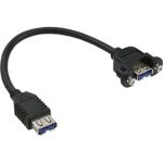InLine USB 3.0 Adapterkabel, Buchse A auf Einbaubuchse A, 0,20m