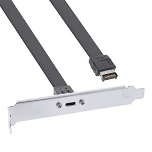InLine PCI Slotblende, USB-C zu USB 3.2 Frontpanel Key-A intern, 0,5m