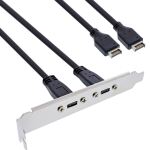 InLine Slotblende 2x USB-C zu USB 3.2 Frontpanel Key-A intern, 0,5m