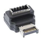InLine USB 3.2 Adapter intern, Frontpanel USB-E Stecker zu USB-E Buchse 90°