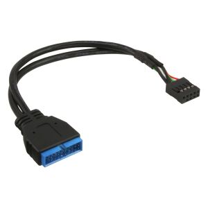 InLine USB 2.0 auf USB 3.0 Adapterkabel intern, 10pol auf 19pol, 0,30m