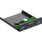InLine 3,5" Front Panel, 2x USB-A + 2x USB-C, 10 Gb/s, Metall, schwarz