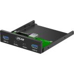 InLine 3,5" Front Panel, 2x USB-A + 2x USB-C, 10 Gb/s, Metall, schwarz
