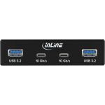 InLine 3,5" Front Panel, 2x USB-A + 2x USB-C, 10 Gb/s, Metall, schwarz