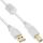 InLine USB 2.0 Kabel, A an B, weiß / gold, mit Ferritkern, 0,5m