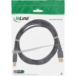 InLine USB 2.0 Kabel, A an B, schwarz, Kontakte gold, 1m