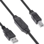 InLine USB 2.0 Aktiv-Kabel, USB-A Stecker zu USB-B Stecker, 15m