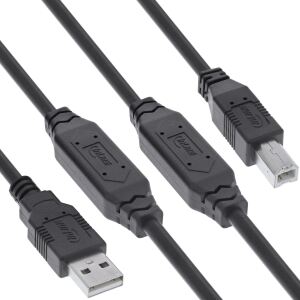 InLine USB 2.0 Aktiv-Kabel, USB-A Stecker zu USB-B Stecker, 25m