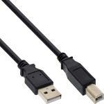 InLine USB 2.0 Kabel, A an B, schwarz, Kontakte gold, 2m