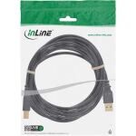 InLine USB 2.0 Kabel, A an B, schwarz, Kontakte gold, 3m