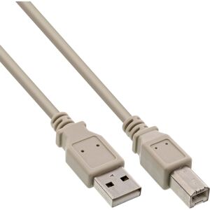 InLine USB 2.0 Kabel, A an B, beige, 5,0m