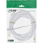 InLine USB 2.0 Kabel, A an B, weiß / gold, mit Ferritkern, 5m