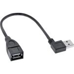 InLine Smart USB 2.0 Verlängerung gewinkelt, ST / BU, Typ A, schwarz, 0,2m