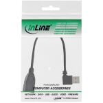 InLine Smart USB 2.0 Verlängerung gewinkelt, ST / BU, Typ A, schwarz, 0,2m