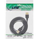 InLine USB 2.0 Flachkabel Verlängerung, A ST / BU, schwarz, Kontakte gold, 1m