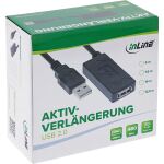 InLine USB 2.0 Aktiv-Verlängerung, USB-A Stecker/Buchse, 10m
