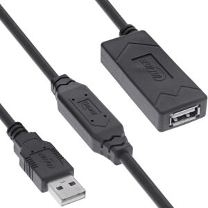 InLine USB 2.0 Aktiv-Verlängerung, USB-A Stecker/Buchse, 15m