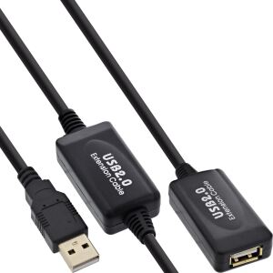 InLine USB 2.0 Aktiv-Verl., mit Signalverstärkung "Repeater", ST A / BU A, 15m