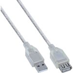 InLine USB 2.0 Verlängerung, St/Bu, Typ A, transparent, 0,5m