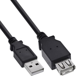 InLine USB 2.0 Verlängerung, Stecker / Buchse, Typ A, schwarz, 0,5m