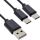 InLine USB 2in1 Y-Ladekabel, 1x USB-A Stecker an 2x USB-C Stecker, 1m
