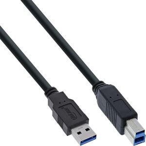 InLine USB 3.2 Gen.1 Kabel, A an B, schwarz, 1,5m