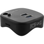 InLine USB 3.0 Multiadapter, 2xUSB-A, RJ45, SD/MicroSD Cardreader, schwarz