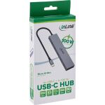InLine USB-C Hub, 4x USB-C + Power Delivery 100 W, USB 3.2 Gen.2, grau