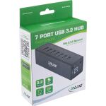 InLine USB 3.2 Hub, 7 Port, Aluminiumgehäuse, schwarz, mit 2,5 A Netzteil