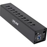 InLine USB 3.2 Hub, 10 Port, Aluminiumgehäuse, schwarz, mit 4 A Netzteil