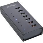InLine USB 3.0 Hub, 7 Port, Aluminiumgehäuse mit 2,5A Netzteil, schwarz