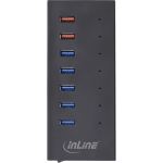 InLine USB 3.0 Hub, 7 Port, Aluminiumgehäuse mit 2,5A Netzteil, schwarz