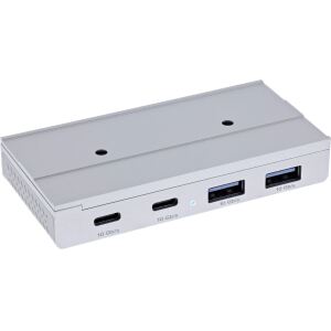 InLine 4-Port Magnetic USB Hub, 2x USB-C, 2x USB-A, 10Gb/s, Aluminiumgehäuse