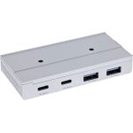 InLine 4-Port Magnetic USB Hub, 2x USB-C, 2x USB-A, 10Gb/s, Aluminiumgehäuse
