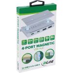 InLine 4-Port Magnetic USB Hub, 2x USB-C, 2x USB-A, 10Gb/s, Aluminiumgehäuse