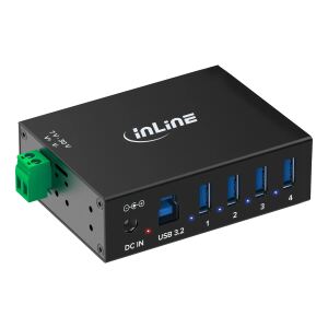 InLine USB 3.2 Gen.1 Industrie-Hub, 4 Port, Aluminiumgehäuse, mit Netzteil