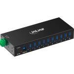 InLine USB 3.2 Gen.1 Industrie-Hub, 10 Port, Aluminiumgehäuse, mit Netzteil